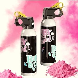 2 pink gender reveal sprays